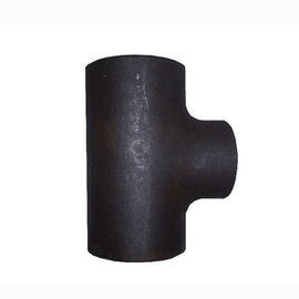 Seamless Pipe Fittings Straight Buttweld Carbon Steel Tee Black Painting With Shot Blasting Surface